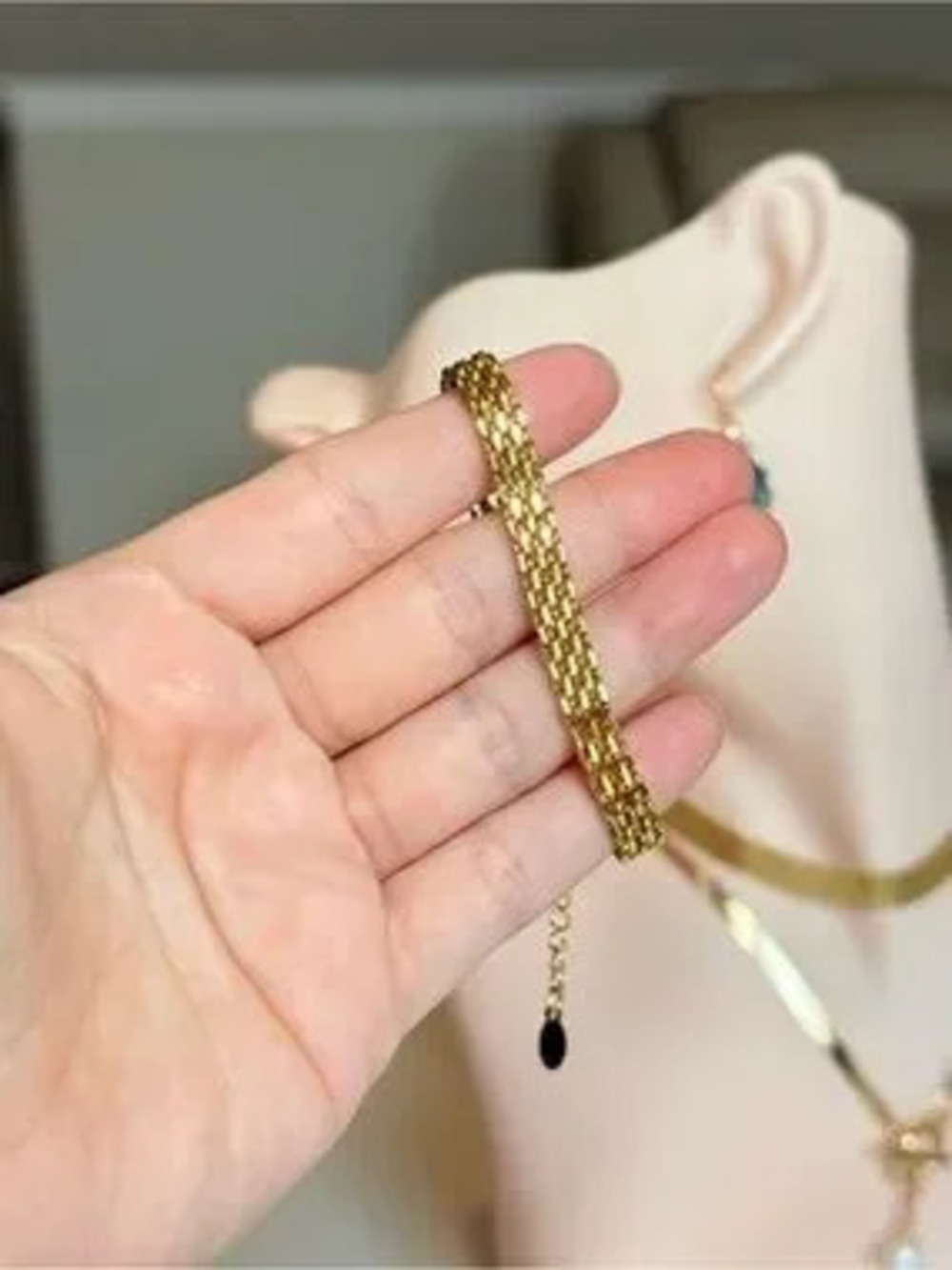 Gold Chain Mesh Bracelet Stainless Steel